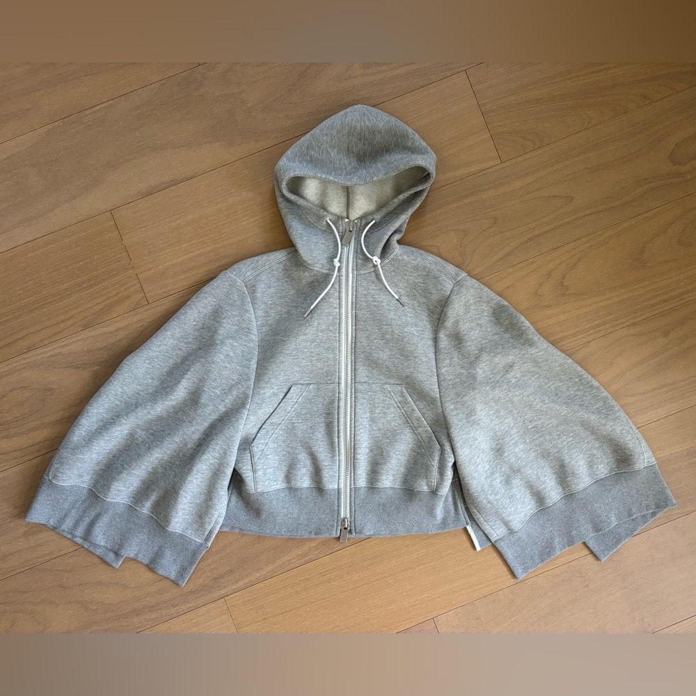 Sacai Gray Hooded Women's Jacket